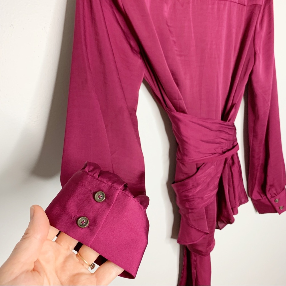 ❌sold❌ Moulinette Soeur Raspberry Brynn Tie Blouse - Picture 7 of 8